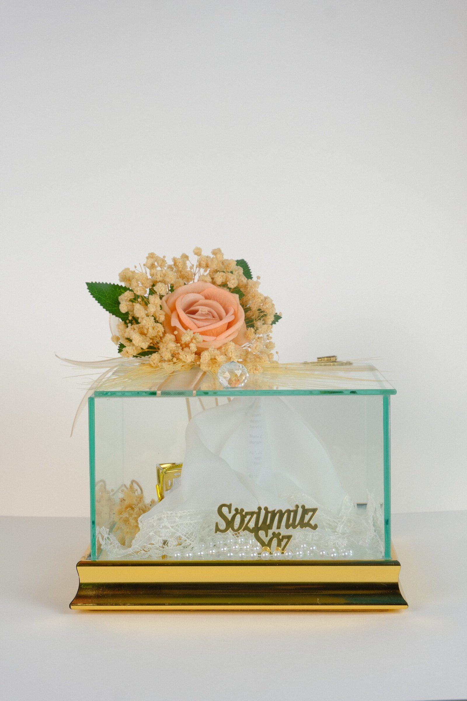 Söz Kutusu Sözümüz Söz Cam Fanus Hazır Söz Dekoru (006)