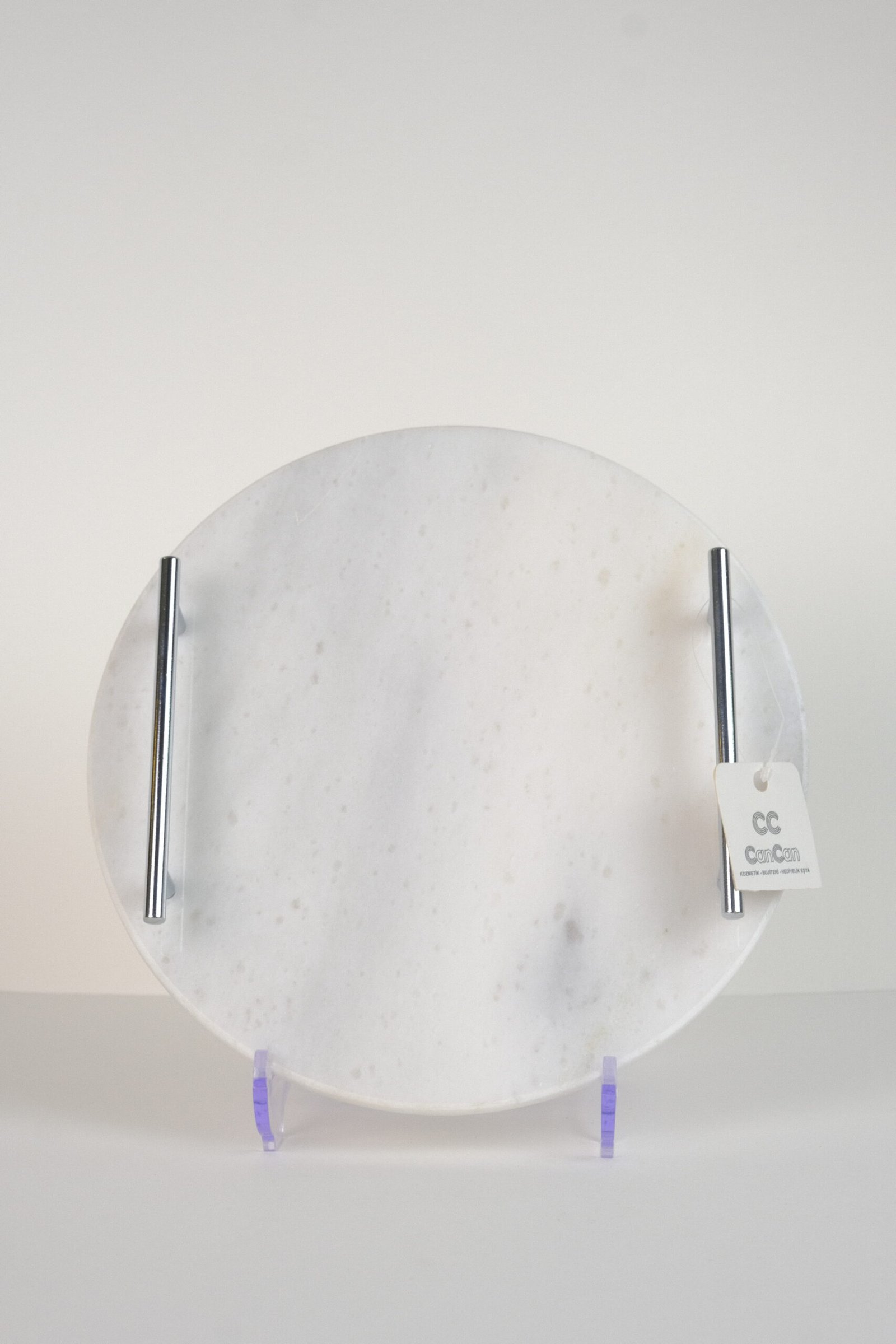 Epoksi İncili Yuvarlak Gümüş Kulp Tepsi Söz Nişan Damat Sunum Tepsisi  (005)