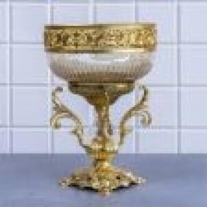 Zeyve barok lüsterli vazo çikolatalık küçük cam