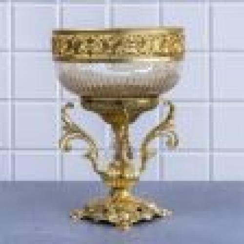 Zeyve barok lüsterli vazo çikolatalık küçük cam