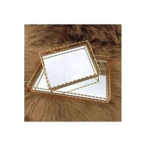 Lüks tepsi burgulu küçük boy aynalı sunum tepsisi