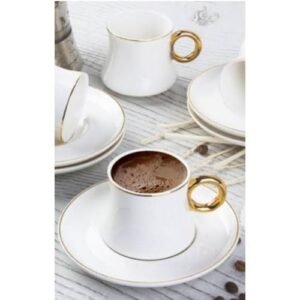 Sakarya Klasik Beyaz Porselen Damat Kahve Fincanı