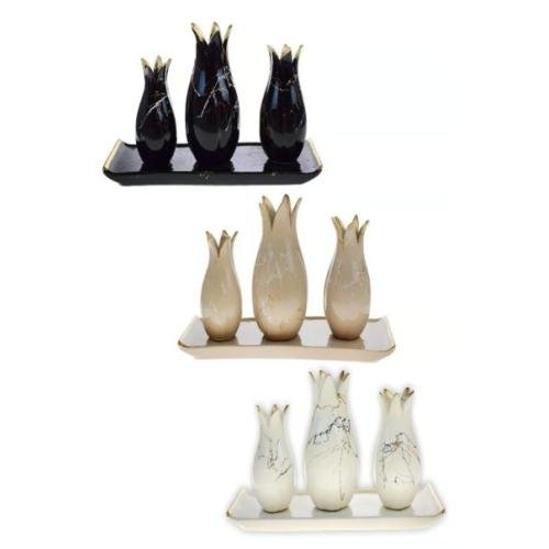 LÜX SERAMİK SET 3 LÜ LALE