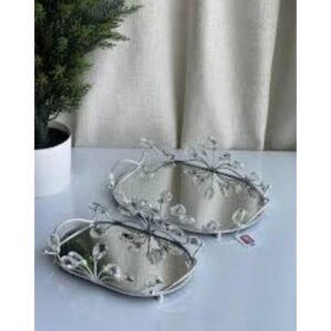 Zeyve Elmas Taşlı Nişan Tepsisi Küçük Boy