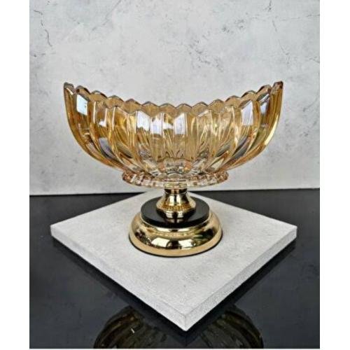 Lüks cam vazo şekerlik oval şeffaf nişan söz dekoru