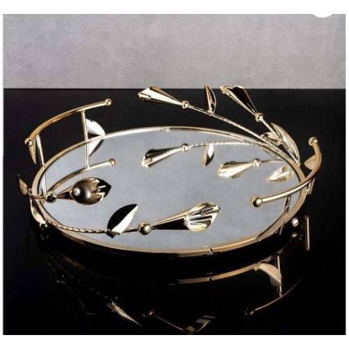 Lüks tepsi yuvarlak gala model zeyve aynalı nişan