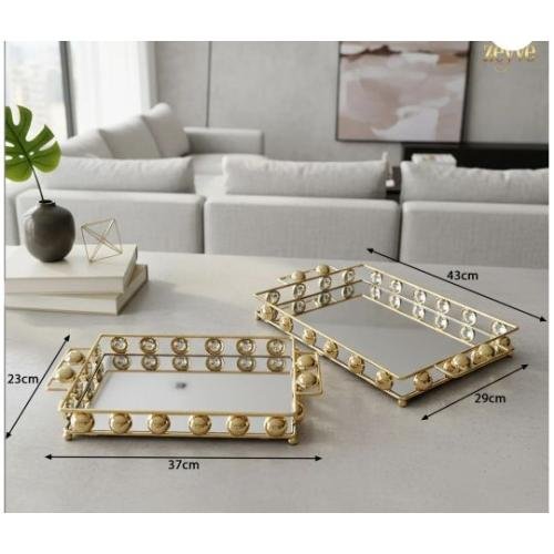 Lüks tepsi boncuk model zeyve aynalı nişan