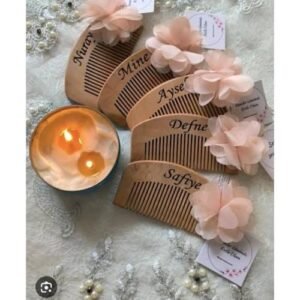 Söz nişan kına süsü tahta tarak süslü hediyelik