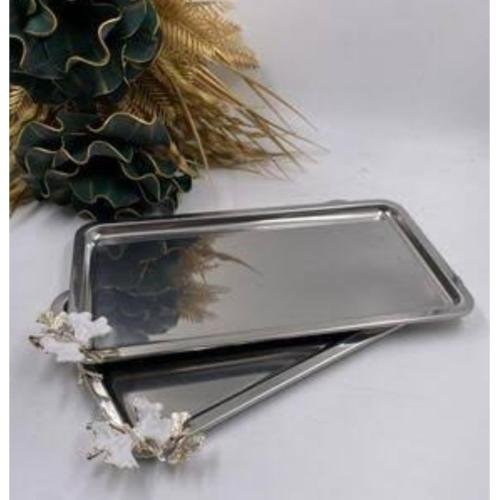 Lüks metal tepsi dikdörtgen nişan söz tepsisi