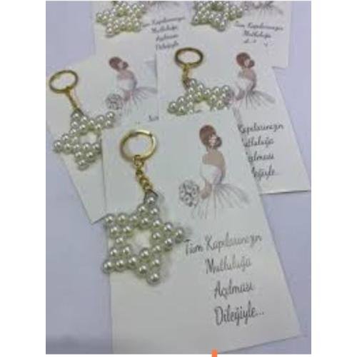 Söz nişan kına süsü incili anahtarlık kartlı hediyelik
