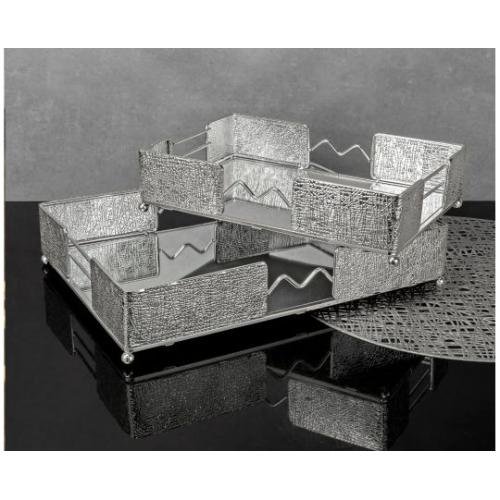 Lüks tepsi parlak metal zeyve aynalı nişan