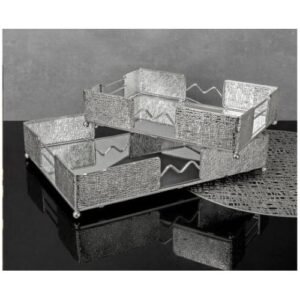 Lüks tepsi parlak metal küçük boy aynalı sunumluk