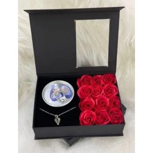 MİDYE KOLYE SET DERİ KUTULU KOD:EREN-05